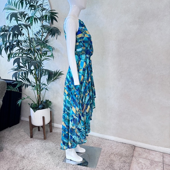 mark. Hi-Low Maxi Dress Green Multicolor Sz S - Picture 3 of 11